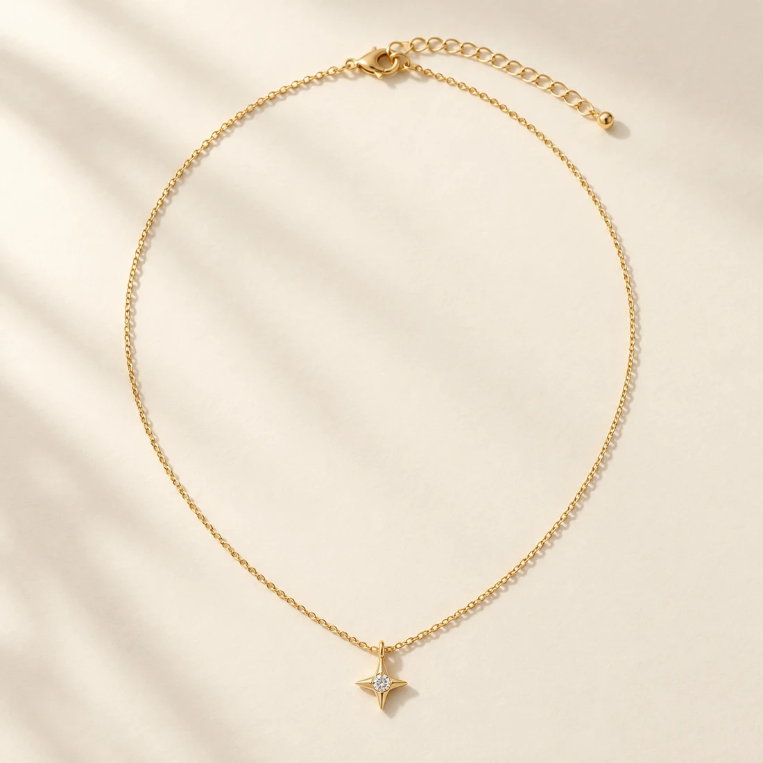 Hoshi Spark Necklace, Gold / Clear, full necklace