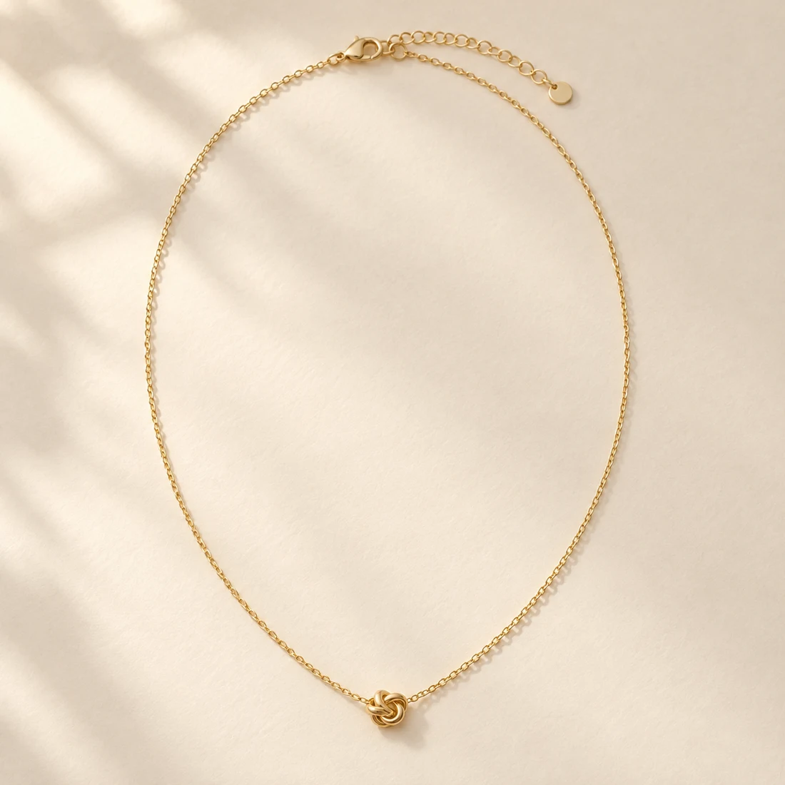 Ito Knot Necklace, Gold, full necklace